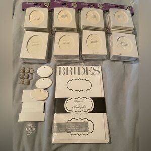 White Bottle Wraps, 8 packs of 6 frames & cake charms